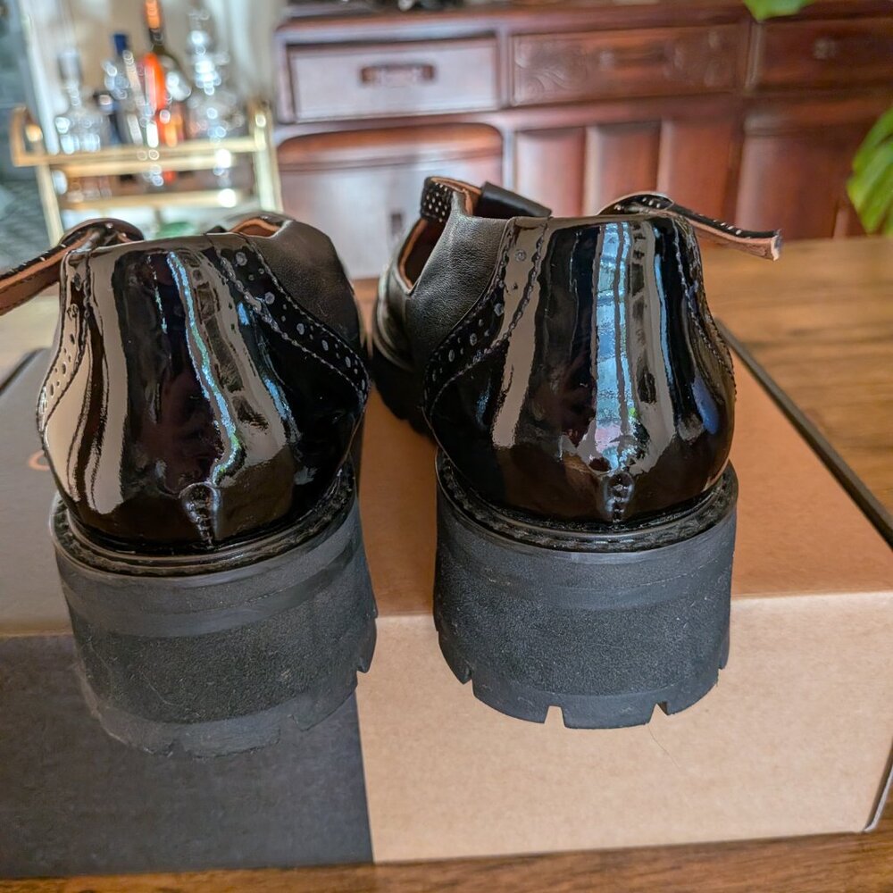 Julia Bo Jane Mary Janes Patent Lug-Sole Black 8.5 - Picture 4 of 6